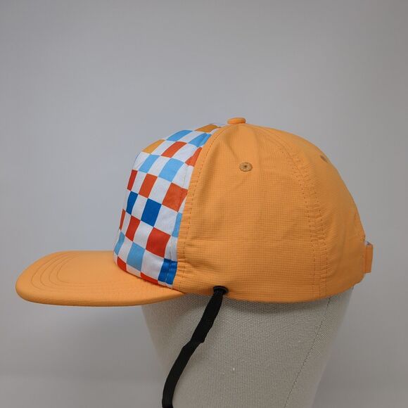 Checkered Strapback Hat Multicolor One Size Adjustable Strap Vented Holes - Picture 4 of 9